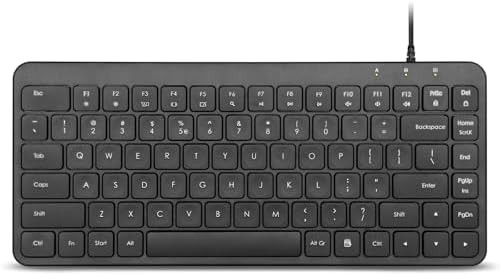 Compact office wired keyboard in black