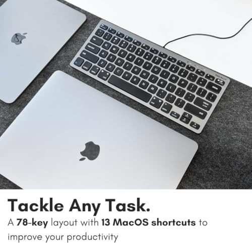 Macally small USB wired keyboard in gray — photo 5