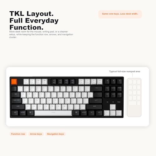 wired tenkeyless hot swappable white backlit keyboard — photo 3