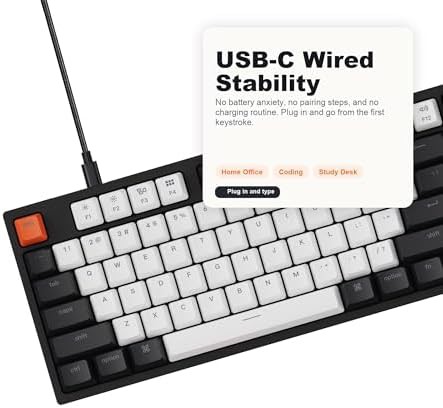 wired tenkeyless hot swappable white backlit keyboard — photo 4