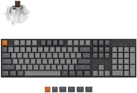 full size wireless keyboard with brown switches