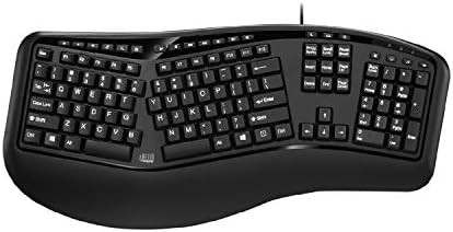 Ergonomic wired keyboard with wrist rest