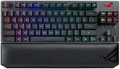 Wireless tenkeyless keyboard with wrist rest