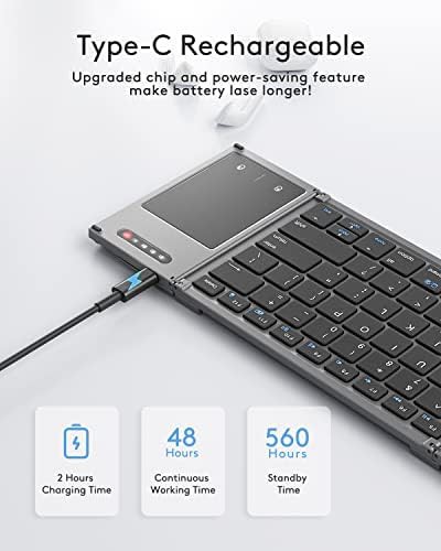 Samsers foldable keyboard with larger touchpad in grey — photo 5