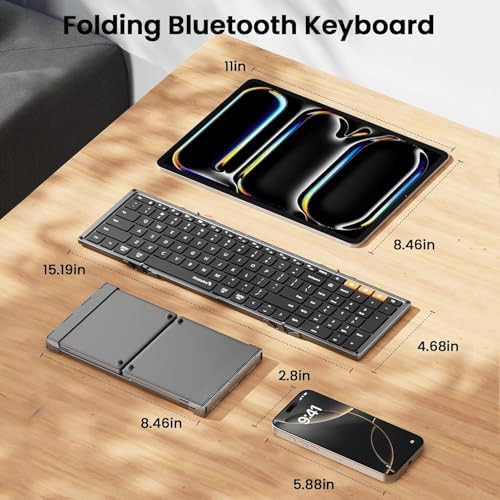 Space gray full size folding travel keyboard — photo 4