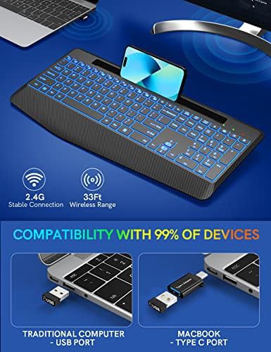 Black wireless ergonomic full size keyboard — photo 5