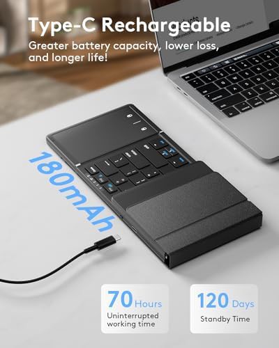 Full size foldable keyboard with large touchpad — photo 5