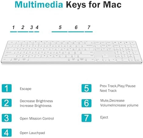 White Bluetooth keyboard with numeric keypad — photo 5