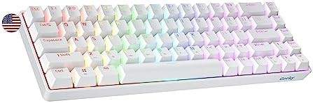 White mechanical blue gaming keyboard 68 keys