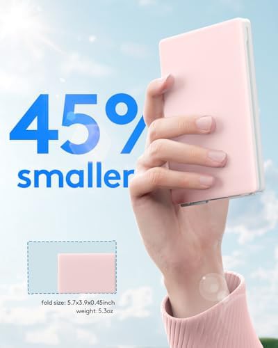 Ultra slim pink foldable wireless keyboard — photo 5