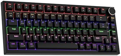 Black wired 75 percent mechanical keyboard