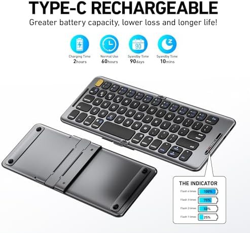 PuechAxe foldable Bluetooth travel keyboard with stand — photo 4