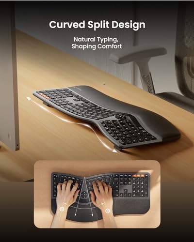 Full size ergonomic keyboard with wrist rest — photo 3