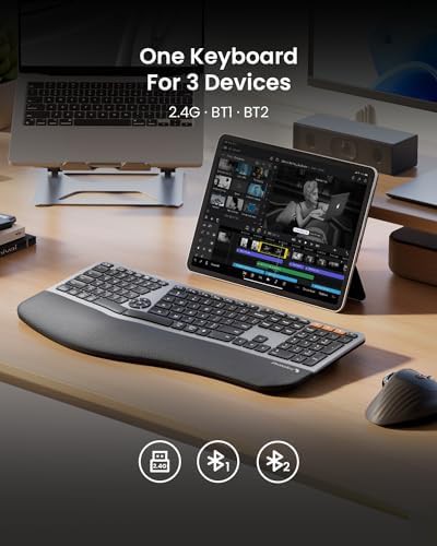 Full size ergonomic keyboard with wrist rest — photo 4