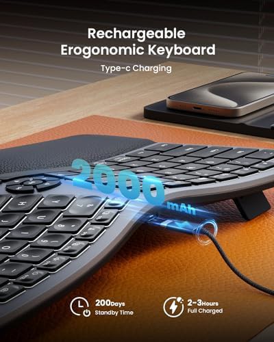 Full size ergonomic keyboard with wrist rest — photo 5