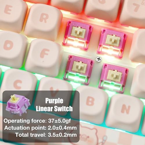 Virtdream R66 pink linear mechanical keyboard — photo 5