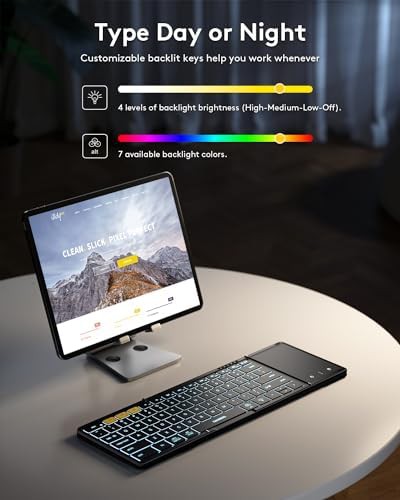 Full size backlit foldable Bluetooth keyboard — photo 3
