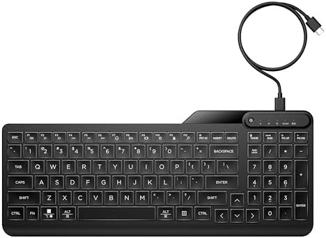 Ash wired backlit keyboard with programmable keys