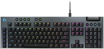 Black wired full size linear gaming keyboard