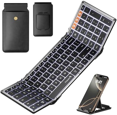 Gray backlit full size folding keyboard