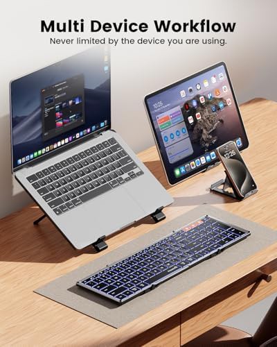 Gray backlit full size folding keyboard — photo 5