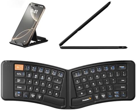 Ergonomic bluetooth foldable keyboard for tablet
