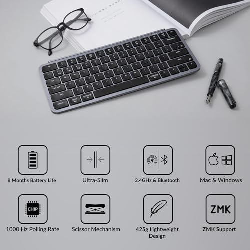 ultra slim gray wireless silent office keyboard — photo 3