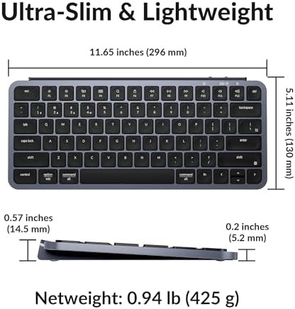 ultra slim gray wireless silent office keyboard — photo 4