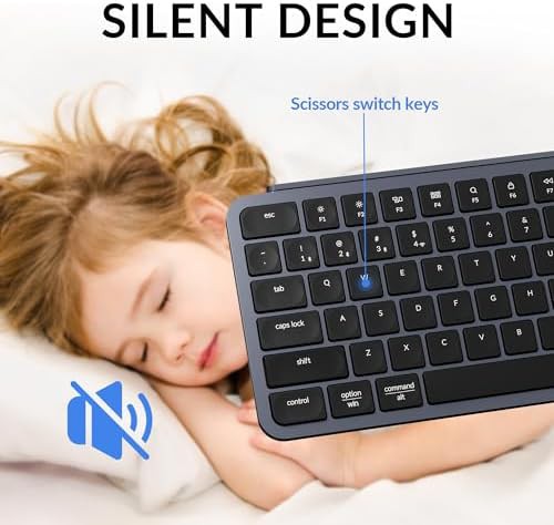 ultra slim gray wireless silent office keyboard — photo 5