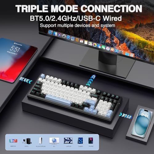 Multi device wireless keyboard with linear switches — photo 3
