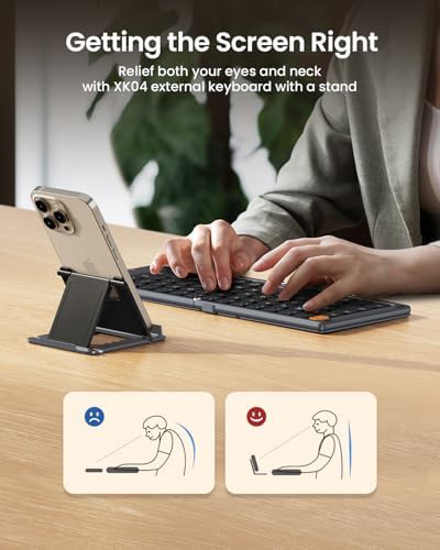 Gray wireless compact folding tablet keyboard — photo 5