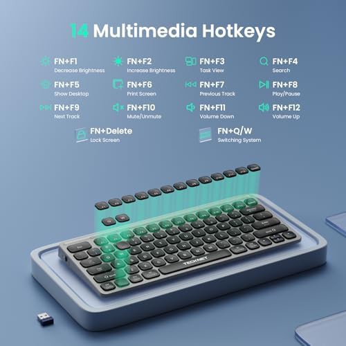Gray rechargeable silent bluetooth keyboard — photo 4