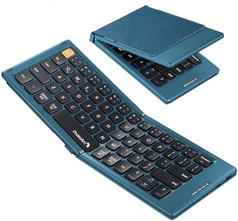 Blue compact bluetooth keyboard for tablets