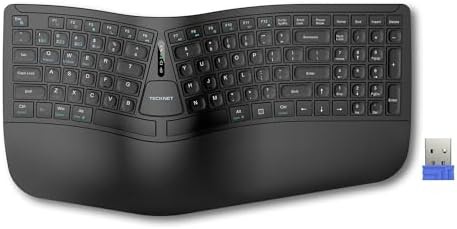 Ergonomic wireless keyboard with fabric wrist rest