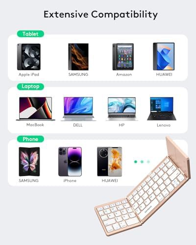 Compact foldable silent pink touchpad keyboard — photo 4