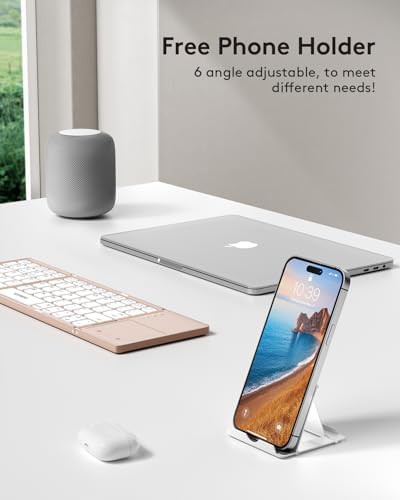 Compact foldable silent pink touchpad keyboard — photo 5