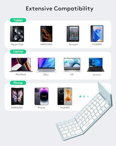 Compact foldable blue travel touchpad keyboard — photo 4