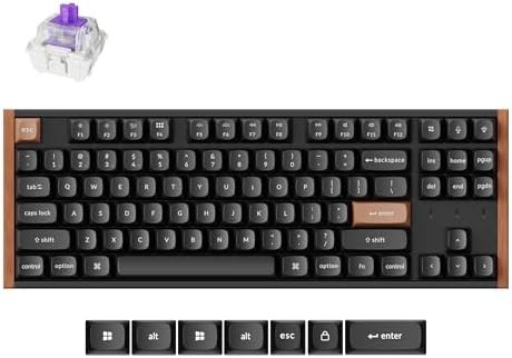 tenkeyless hall effect keyboard with wood frame