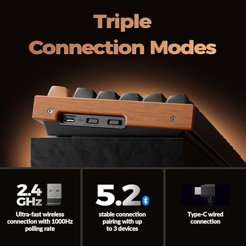 tenkeyless hall effect keyboard with wood frame — photo 3