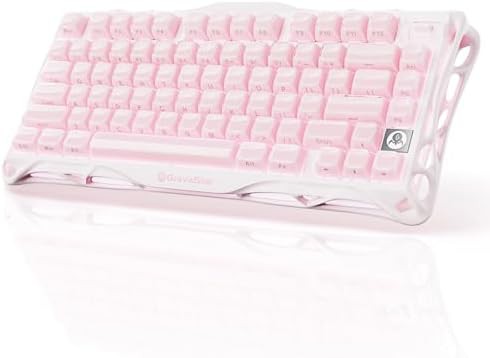Pink aluminum wireless 75 percent mechanical keyboard