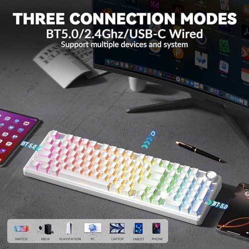 Silent pro wireless keyboard in white — photo 3