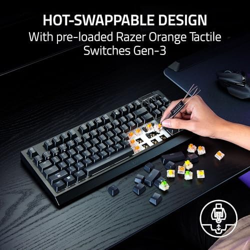 Wireless tenkeyless keyboard with orange switches — photo 3