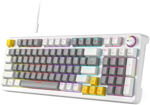 Grey top mount mechanical keyboard with display