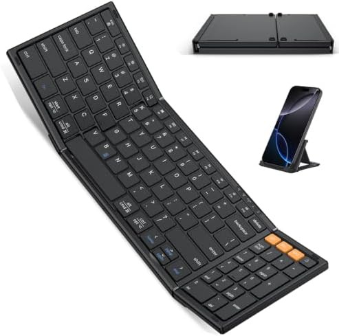 Full size foldable travel keyboard with number pad
