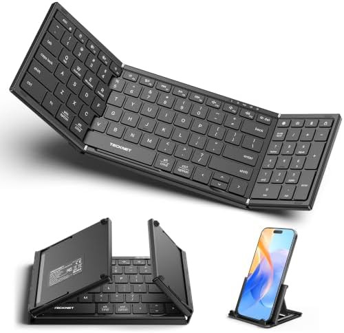 Foldable aluminum bluetooth keyboard with number pad