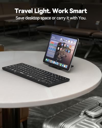 Foldable aluminum bluetooth keyboard with number pad — photo 3