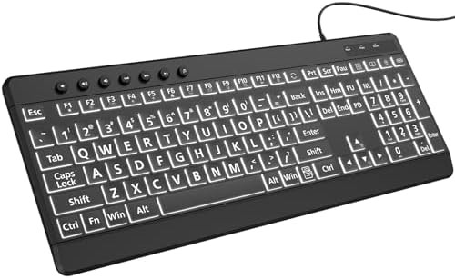 Edjo wired large print backlit keyboard