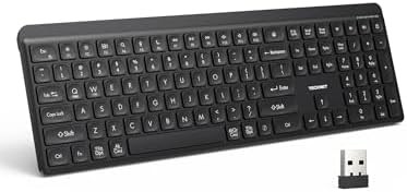 Rechargeable full size membrane wireless keyboard