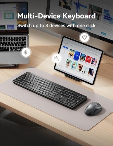 Rechargeable full size membrane wireless keyboard — photo 4