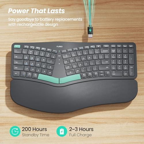 Wireless ergonomic keyboard with cushioned rest — photo 3